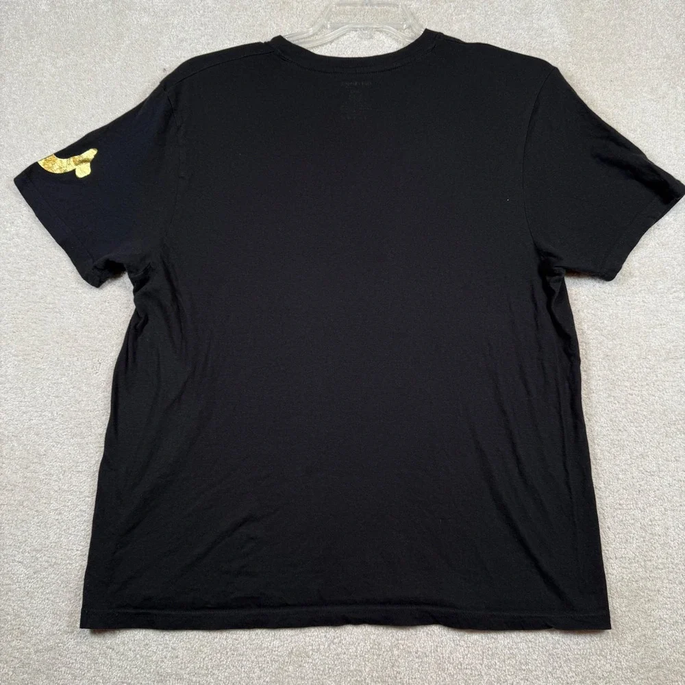 True‎ Religion Mens Large Black Gold Logo T Shirt Cotton Crew Neck Casual